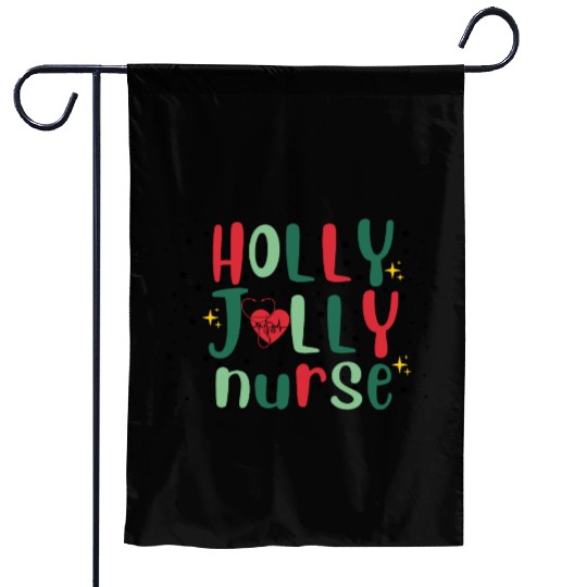 HOLLY JOLLY NURSE Garden Flags