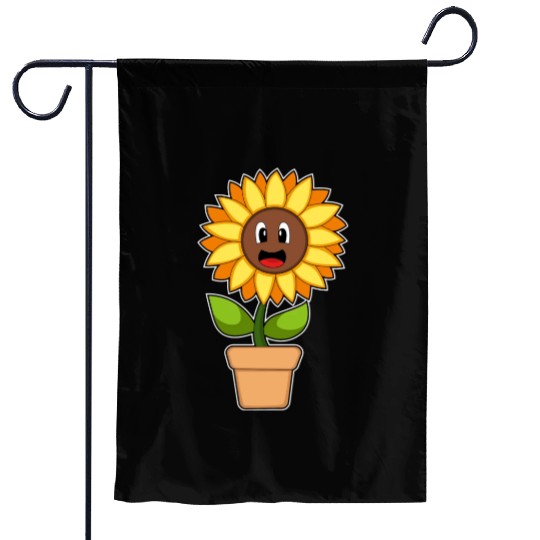 Plant Pot Sunflower Flower Garden Flags