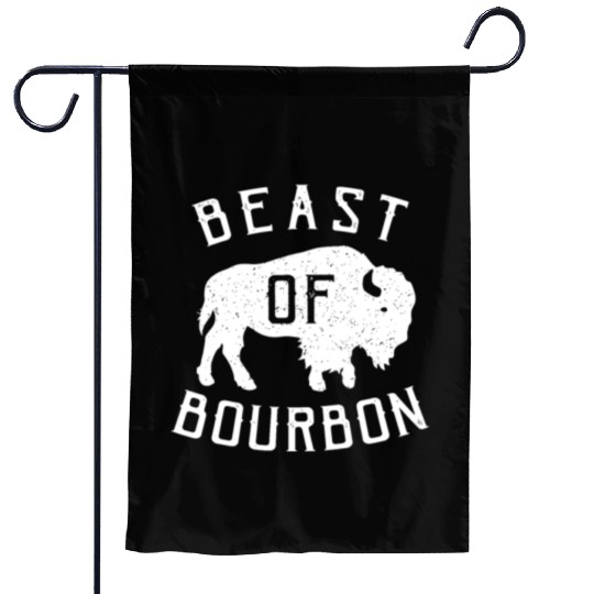 Beast of Bourbon Drinking Whiskey design Bison Buf Garden Flags