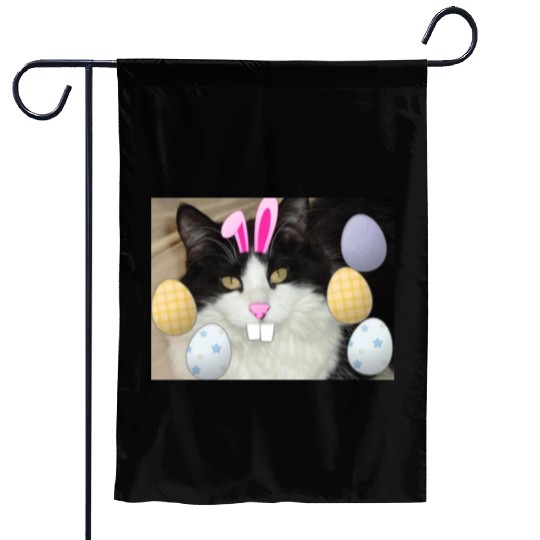 Easter Bunny Cat Face Decor Garden Flags
