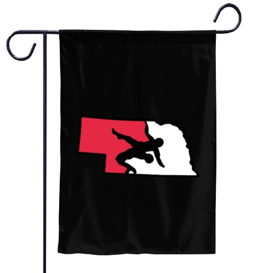 Nebraska Wrestling (State Colors) Garden Flags