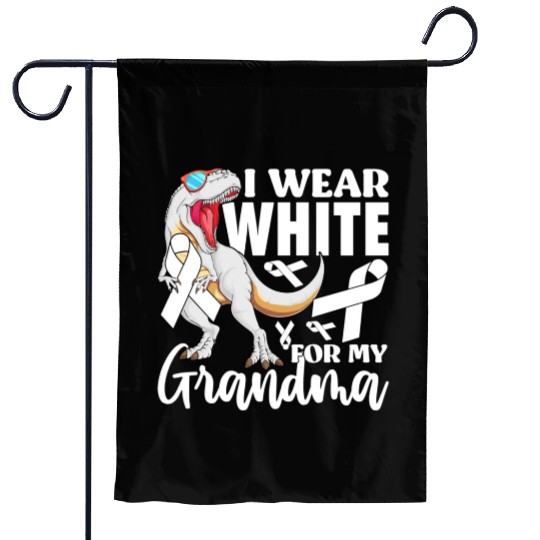 I Wear White For My Grandma Lung Cancer Awareness Garden Flags