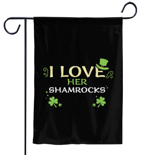 I Love Her Shamrocks Garden Flags