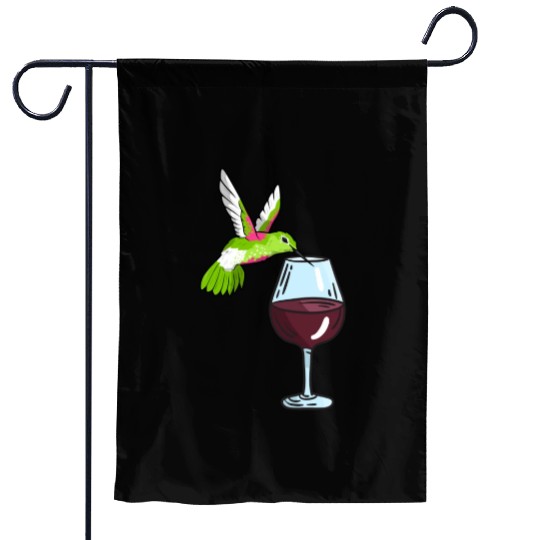 Hummingbird Drinking Wine Birdwatching Hummingbird Garden Flags