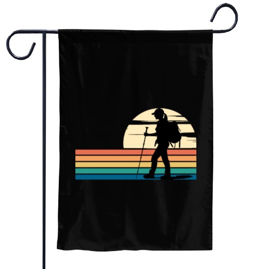 Hiking Female Hiker Colorful Garden Flags