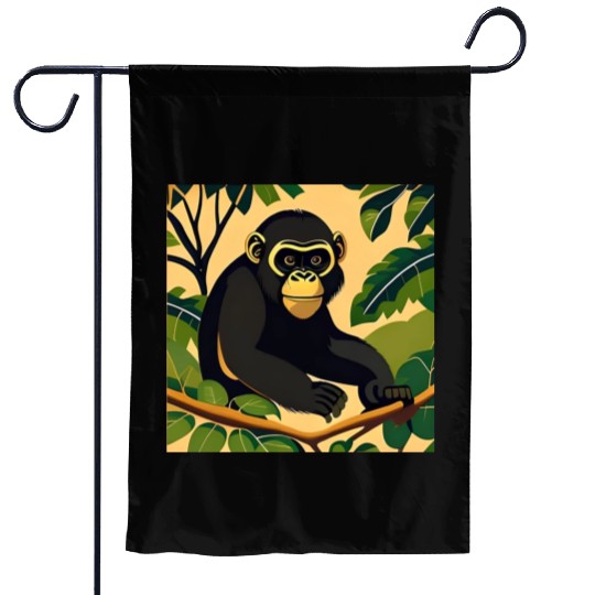Baby Monkey on Tree" Garden Flags