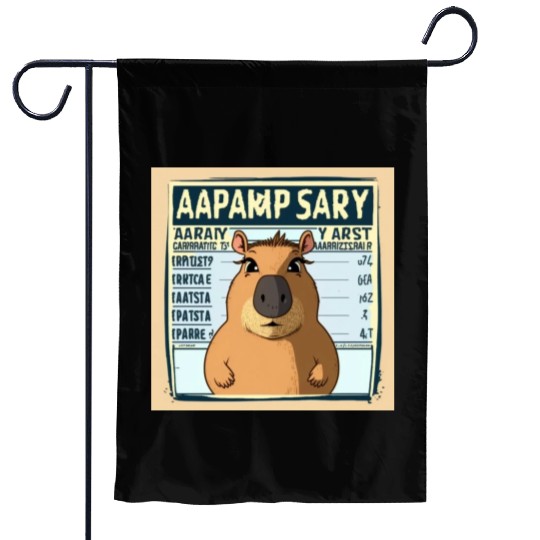 Wanted for 93 Felonies Na Capybara Mugshot Outlaw Garden Flags