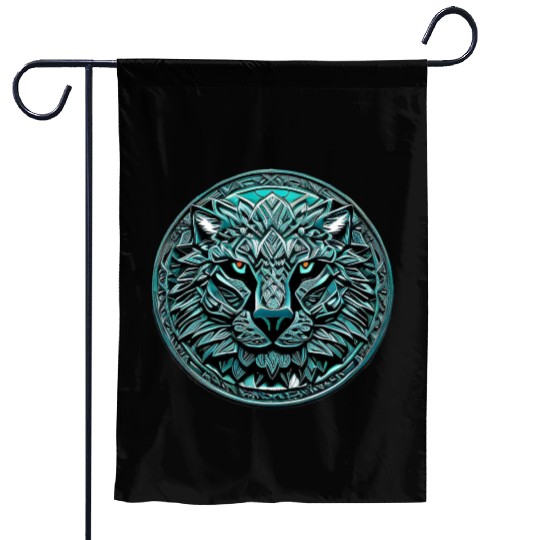 Lion Abstract Ornament Mandala | Lion Design Garden Flags