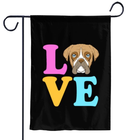 Pet Owner Puppy I Love My Boxer Dog Garden Flags