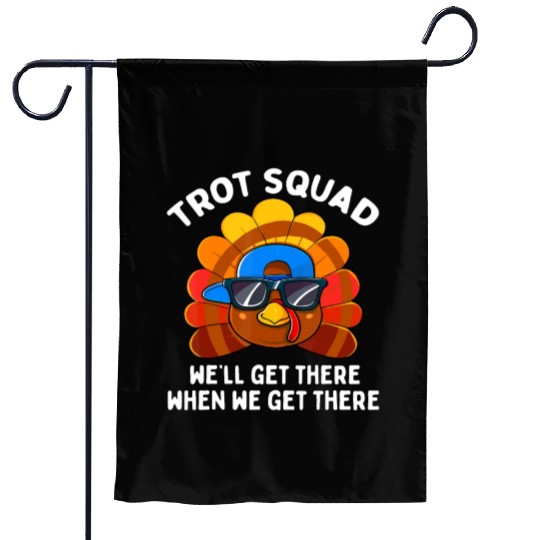 Turkey Trot Squad Funny Thanksgiving Running Costu Garden Flags