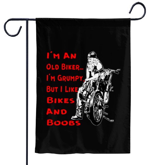 I’m A Grumpy Old Biker ©WhiteTigerLLC.Com Garden Flags