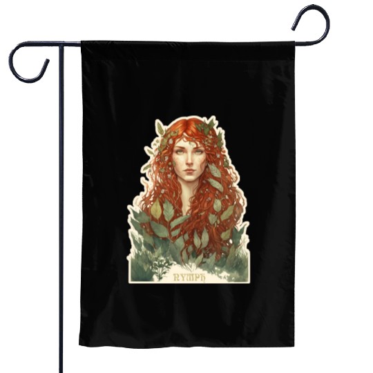 druid red hair spring forest elf nature fairy Garden Flags