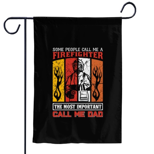 Firefighter Dad Garden Flags