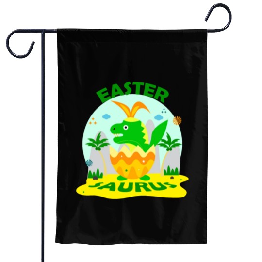 Easter Saurus Garden Flags