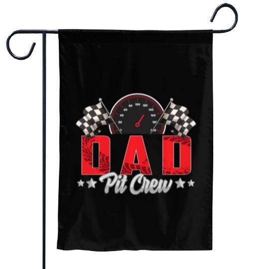 Race Car Birthday Party Racing Family Dad Pit Crew Garden Flags