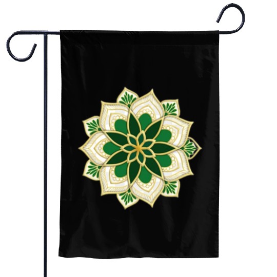 green mandala for islamic holidays Garden Flags