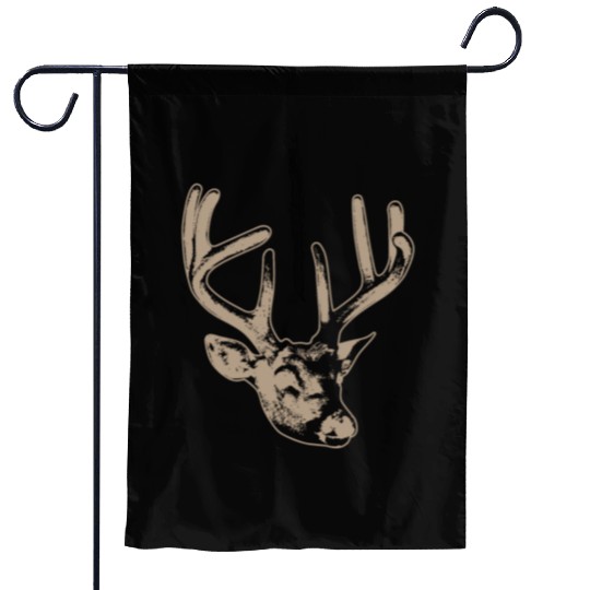 beige deer head Garden Flags