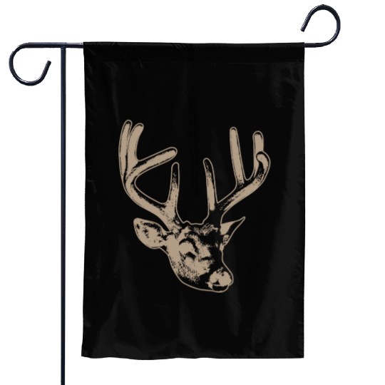 beige deer head Garden Flags