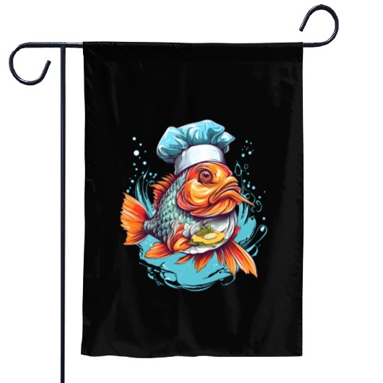 Awesome Culinary Fish Chef Cooking Kitchen Humor Garden Flags