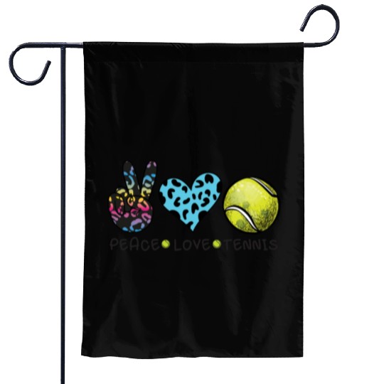 Peace Love Tennis 2 Garden Flags