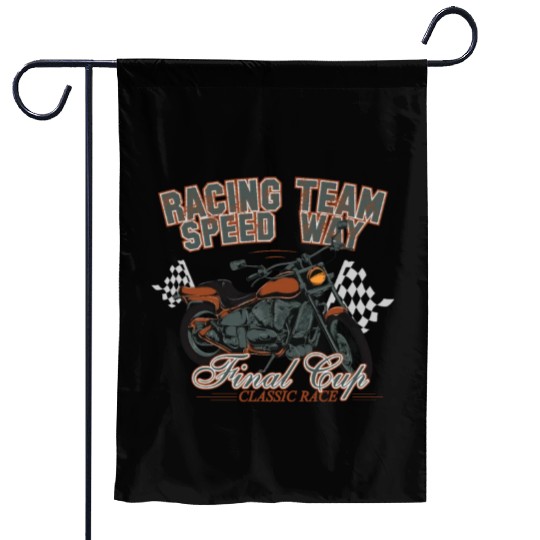 MOTORCYCLE, RACING TEAM SPEED WAY Garden Flags