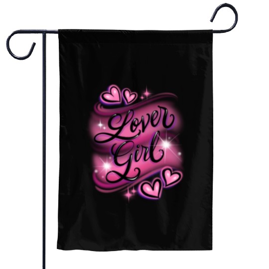 Lover Girl pink airbrush design Garden Flags