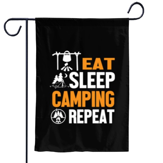 Eat Sleep Camping Weekend Repeat Garden Flags
