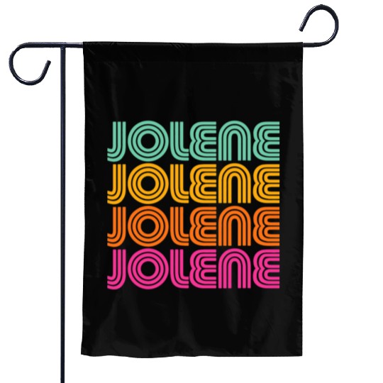 Jolene Retro Vintage 70s 80s Rainbow Pink Song Sun Garden Flags