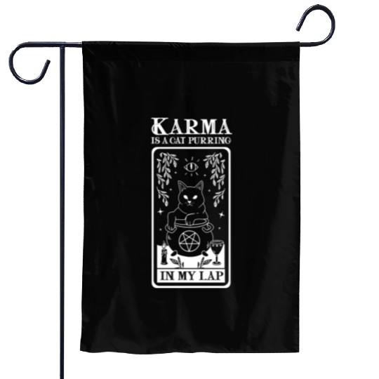 Karma is a Cat Purring in My Lap Witchcraft Tarot Garden Flags