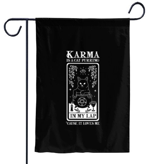 Karma is a Cat Purring in My Lap Witchcraft Tarot Garden Flags