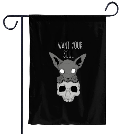 Death Cat Skull Garden Flags