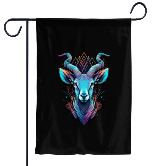 Gazelle capricorn goat mountains vacation hipster Garden Flags