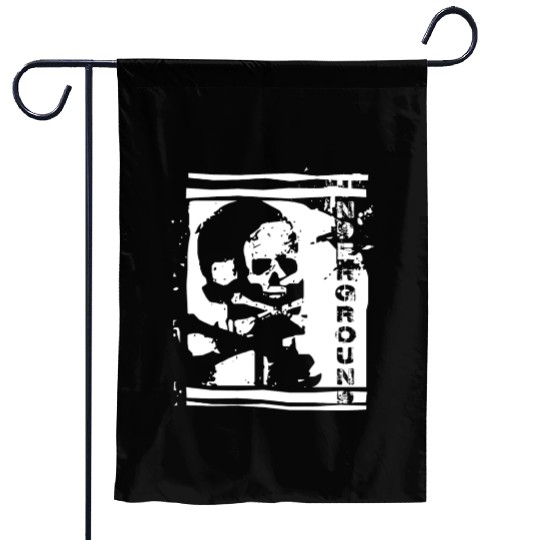 UNDERGROUND skull PUNK design Garden Flags