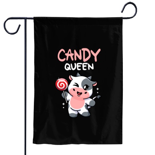 Candy Queen I Lollipop I Cow I Kids I Candy Garden Flags