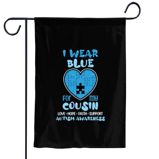 Wear Puzzle April Blue For Cousin Autism Awareness Garden Flags