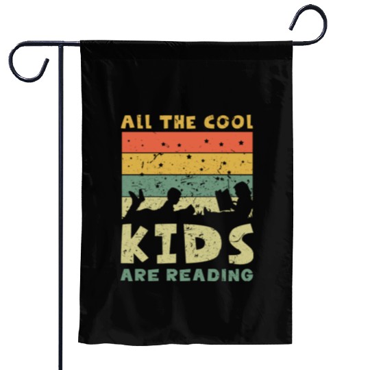 Children Reading Book Library Son Daughter Garden Flags