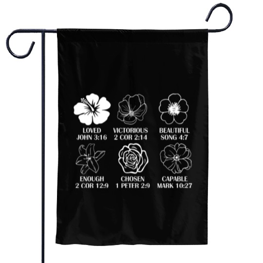 Loved John 3:16 Victorious 2 Cor 2:14 Garden Flags