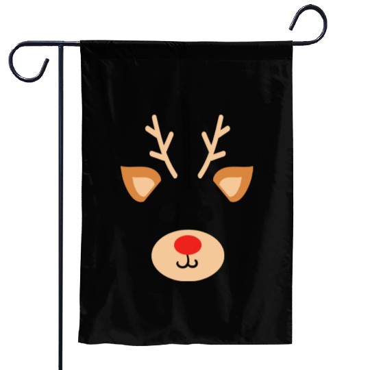 Rudolph Red Nosed Reindeer Antlers Deer Christmas Garden Flags