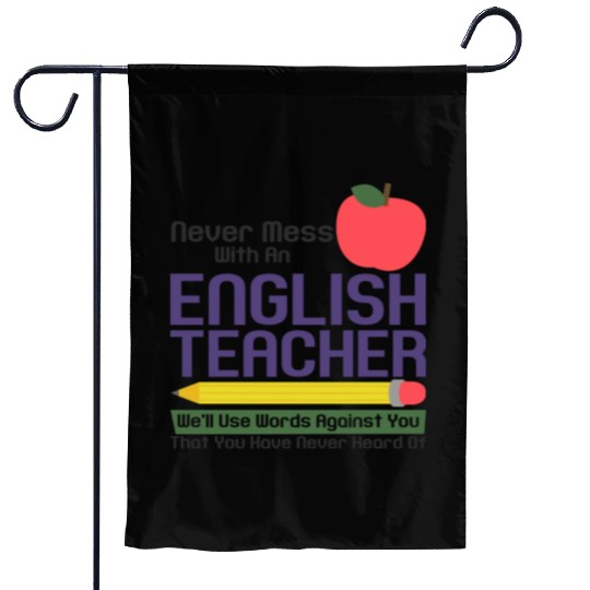 English Teacher Reading Books Vocabulary Grammar Garden Flags