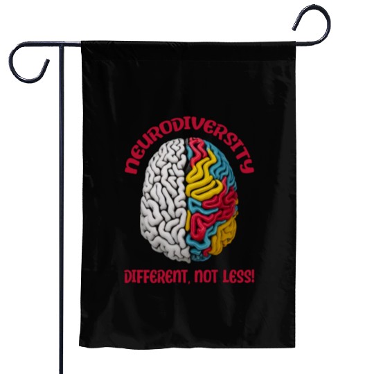 "Different, Not Less" Neurodiversity Garden Flags