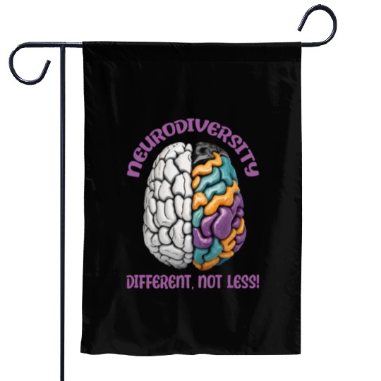 "Different, Not Less" Neurodiversity Garden Flags