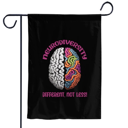 "Different, Not Less" Neurodiversity Garden Flags