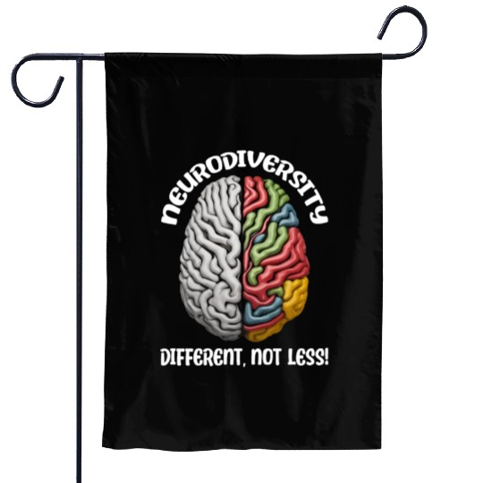 "Different, Not Less" Neurodiversity Garden Flags
