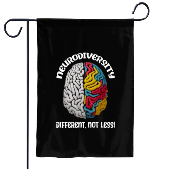 "Different, Not Less" Neurodiversity Garden Flags
