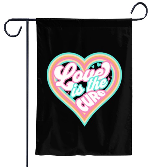 LOVE IS THE CURE (pink) Garden Flags