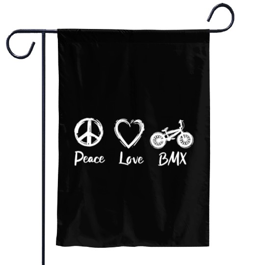 Peace Love BMX Garden Flags