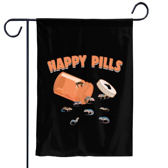 Happy Pills Blue-Tongued Skink Funny Lizards Lover Garden Flags