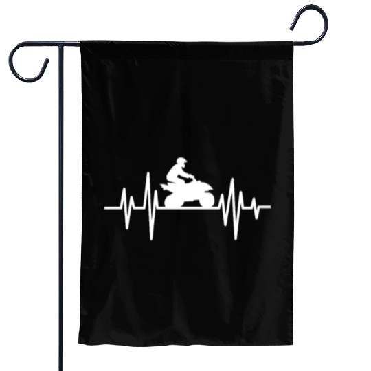 ATV Heartbeat Four Wheeler Quad Biker Rider Garden Flags