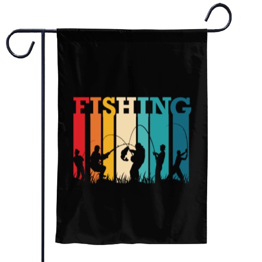 Fishing fish vintage retro Garden Flags
