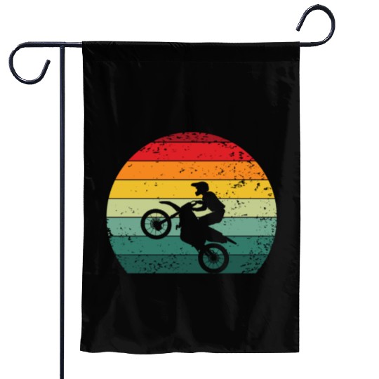 Vintage Retro Motorcross Motorcycle Dirt Bike Race Garden Flags